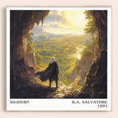 Sojourn literary book poster by R.A. Salvatore – framed literary art print