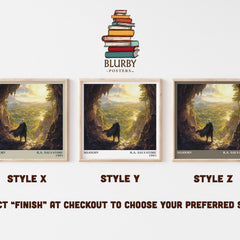 Sojourn literary print in frame leaning in hallway – fantasy wall art