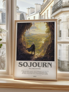 Sojourn bookish poster colour and style options – R.A. Salvatore book art