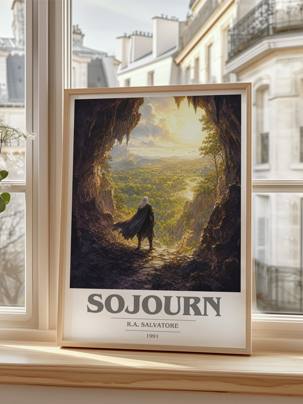 Sojourn book cover poster colour and style options – R.A. Salvatore book art
