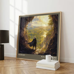 Sojourn literary print framed by window – literary home decor