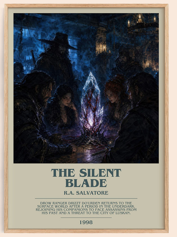 The Silent Blade bookish book poster by R.A. Salvatore – framed literary art print
