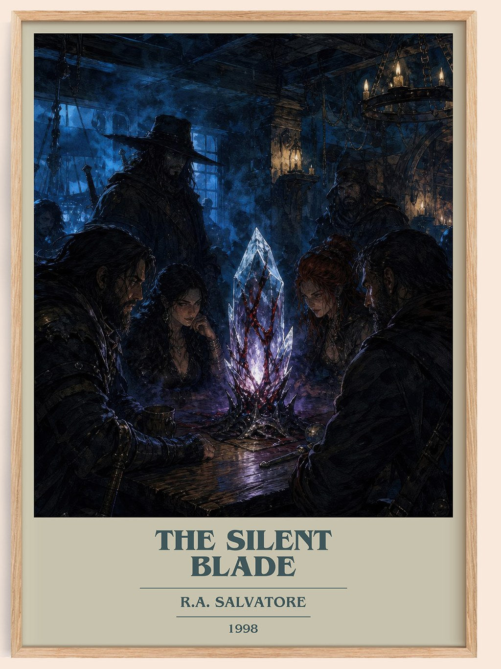 The Silent Blade book cover book poster by R.A. Salvatore – framed literary art print