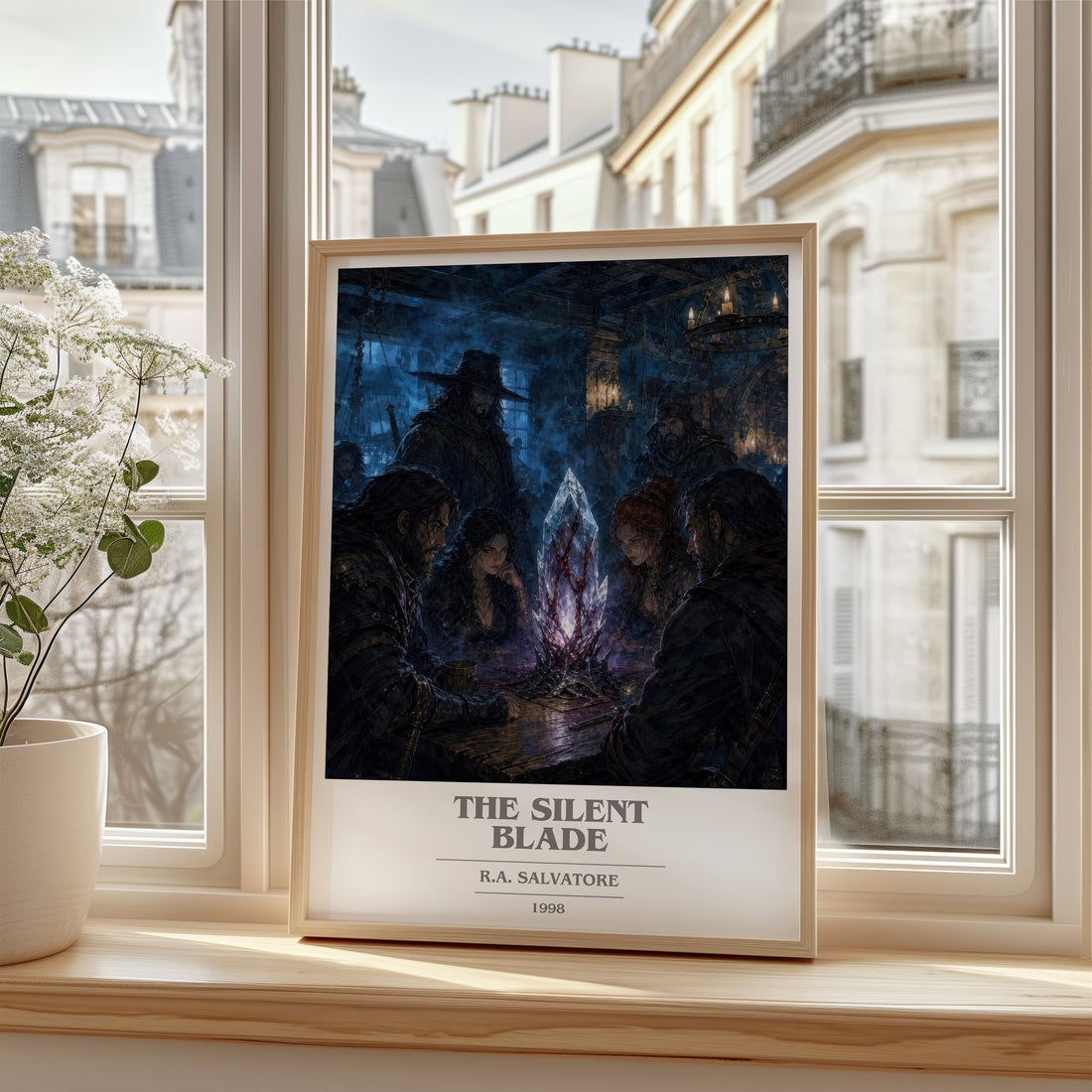 The Silent Blade book cover poster colour and style options – R.A. Salvatore book art