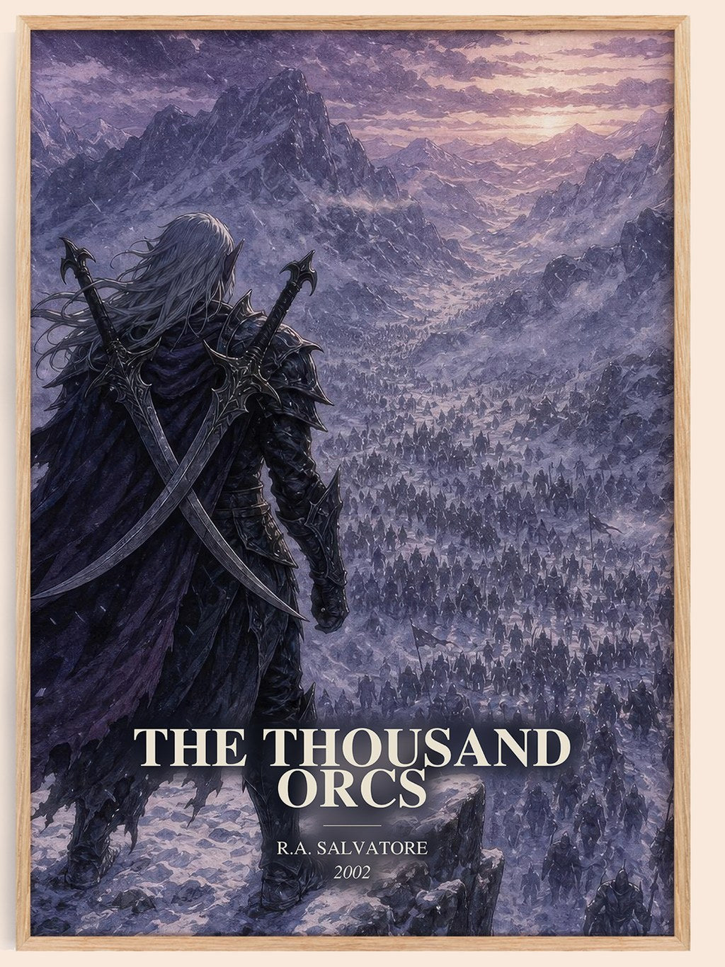 The Thousand Orcs watercolour book poster by R.A. Salvatore – framed literary art print