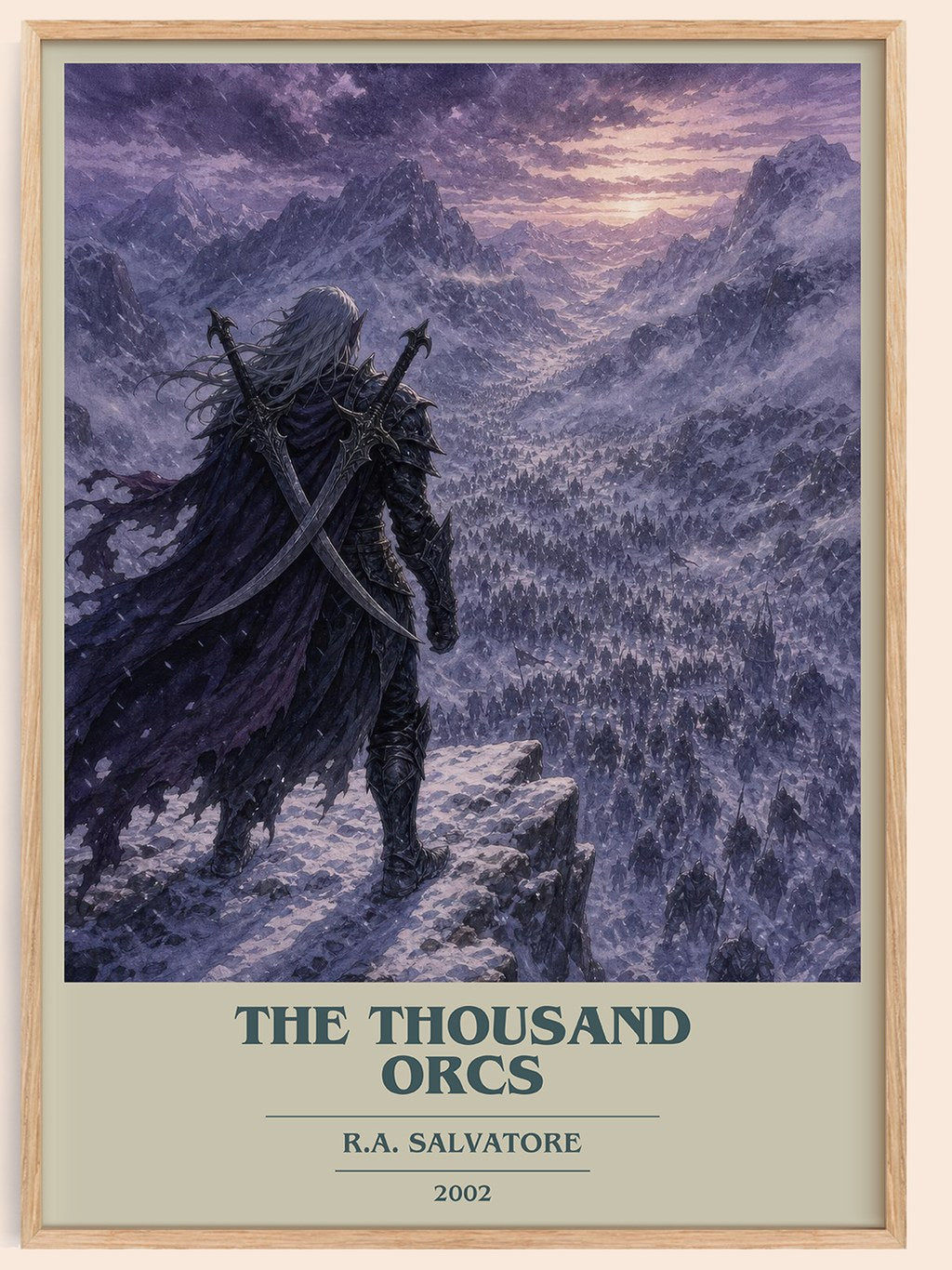 The Thousand Orcs book cover book poster by R.A. Salvatore – framed literary art print