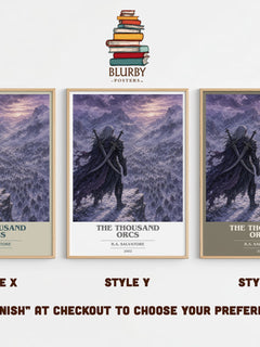 The Thousand Orcs book cover print in frame leaning in hallway – fantasy wall art