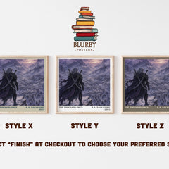 The Thousand Orcs literary print in frame leaning in hallway – fantasy wall art