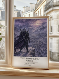 The Thousand Orcs book cover poster colour and style options – R.A. Salvatore book art