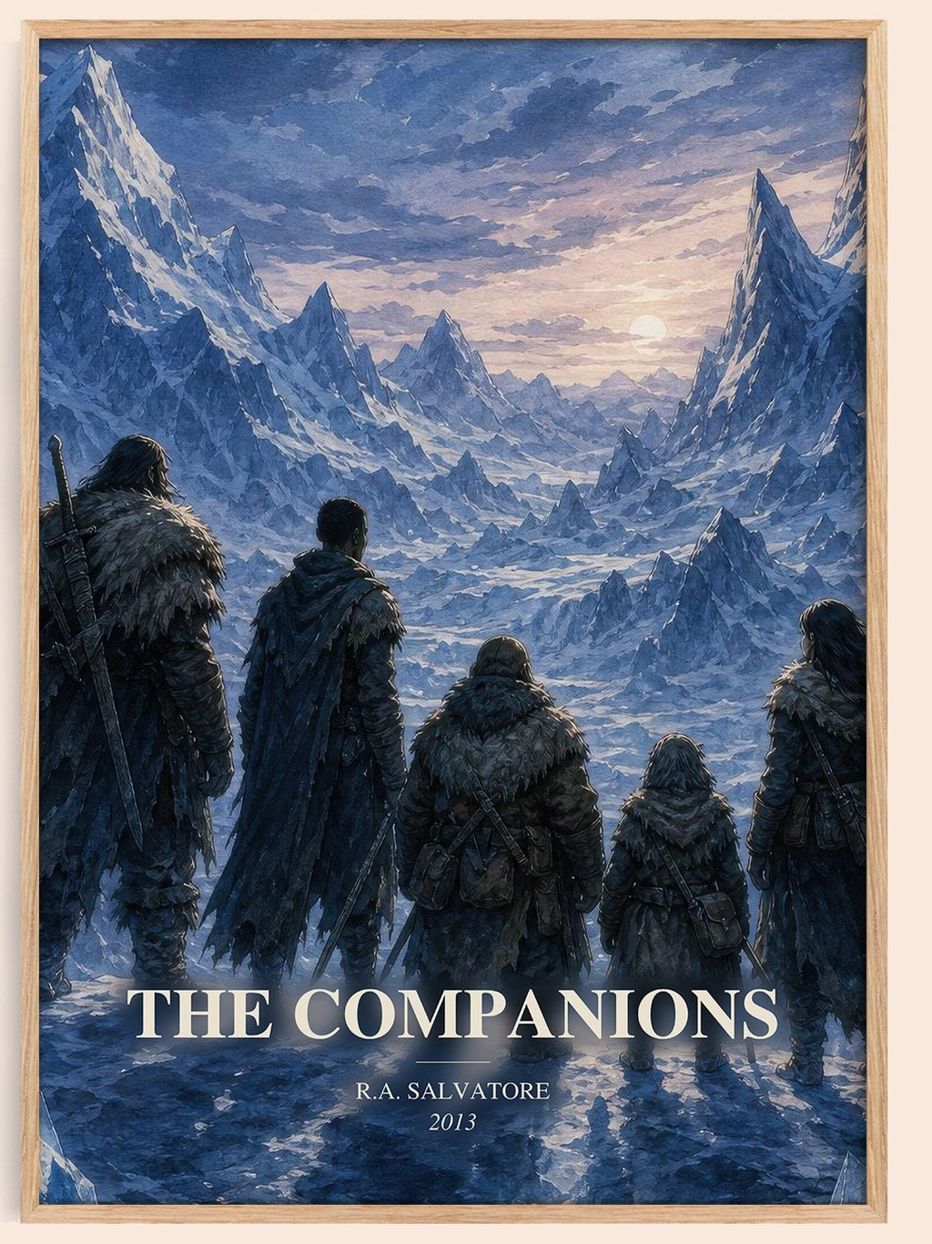 The Companions watercolour book poster by R.A. Salvatore – framed literary art print