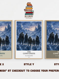 The Companions book cover print in frame leaning in hallway – fantasy wall art