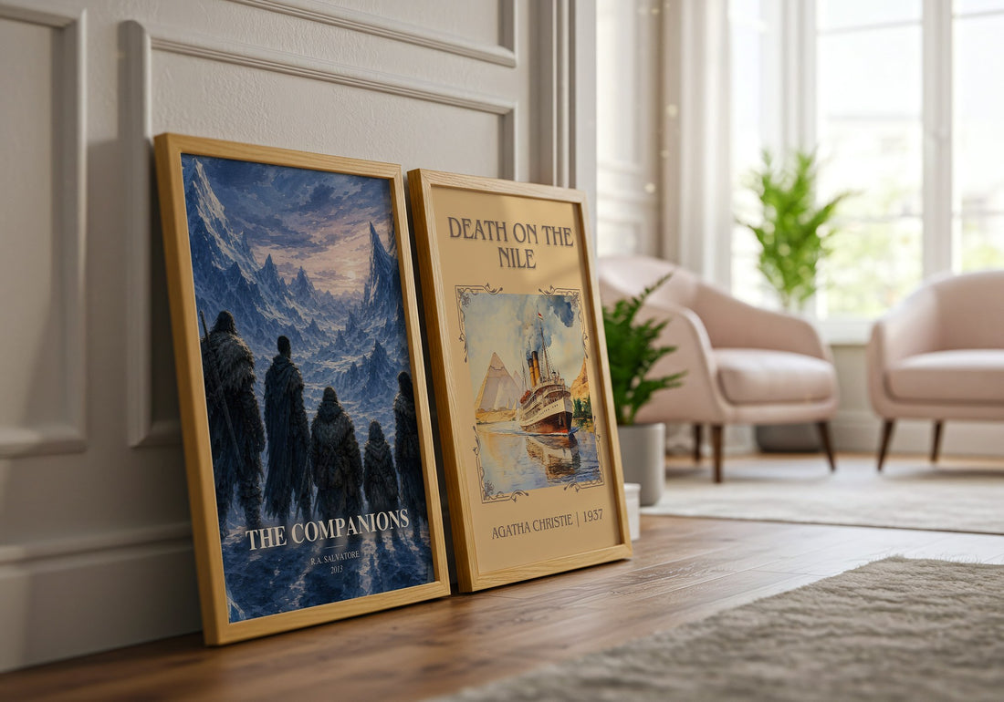 The Companions watercolour print framed by window – literary home decor