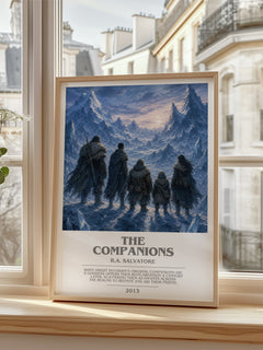 The Companions bookish poster colour and style options – R.A. Salvatore book art