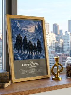 The Companions bookish print framed by window – literary home decor