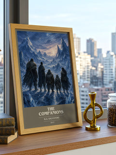 The Companions book cover print framed by window – literary home decor