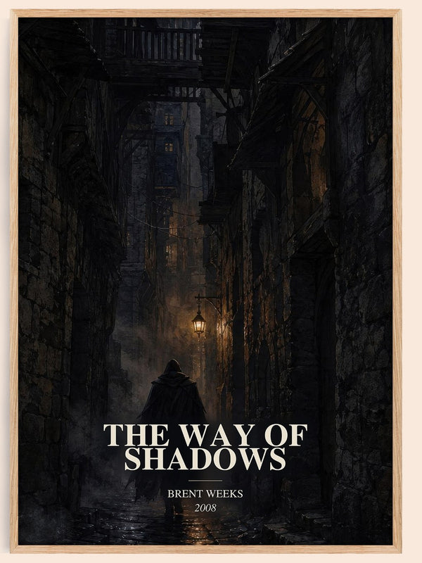 The Way of Shadows watercolour book poster by Brent Weeks – framed literary art print