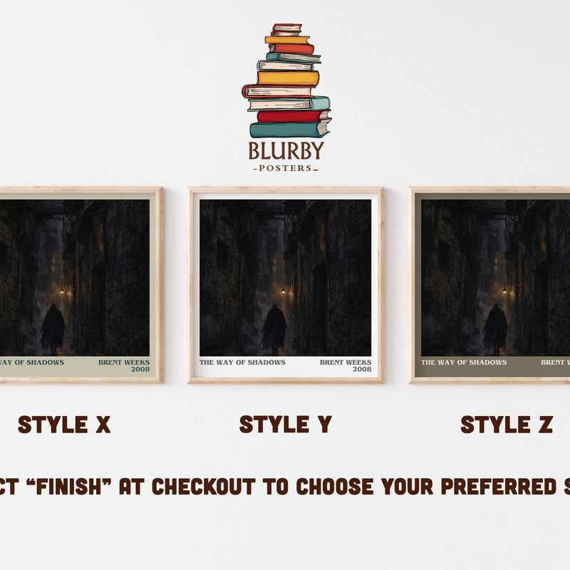 The Way of Shadows literary print in frame leaning in hallway – fantasy wall art