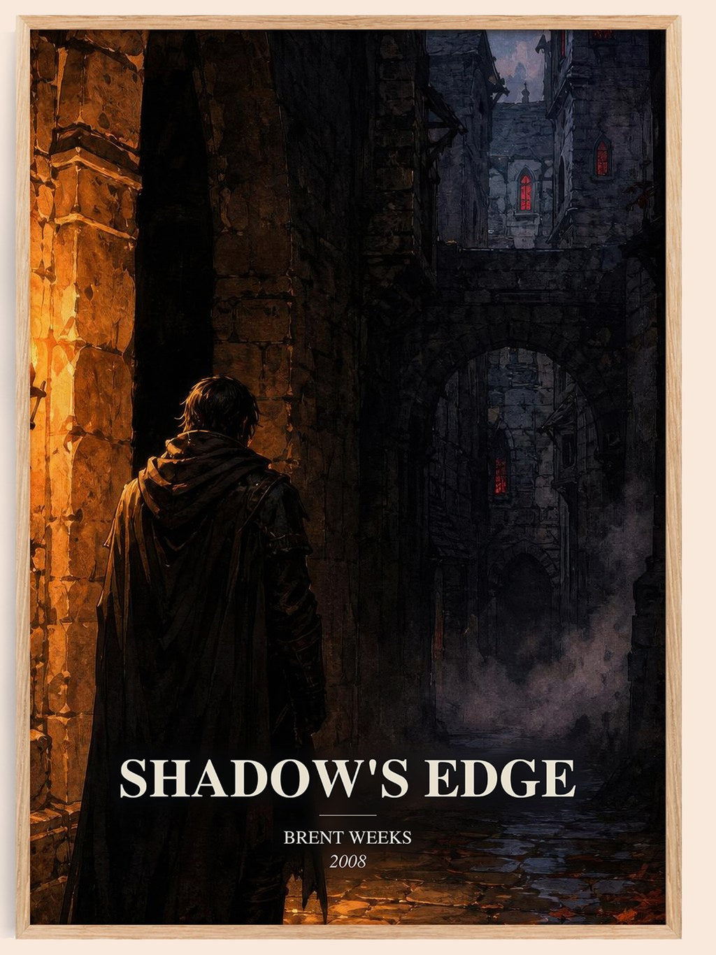 Shadow's Edge watercolour book poster by Brent Weeks – framed literary art print