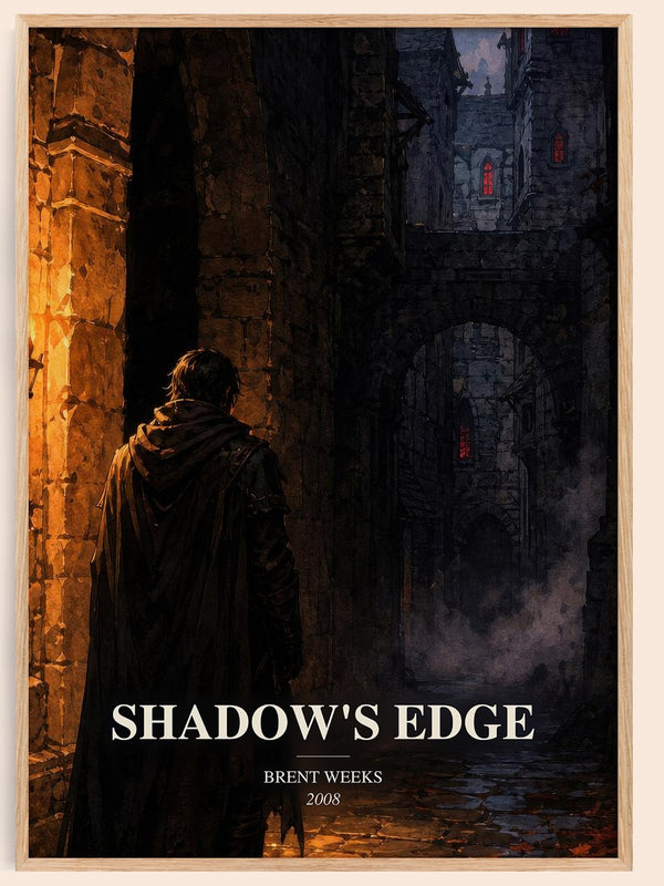 Shadow's Edge watercolour book poster by Brent Weeks – framed literary art print