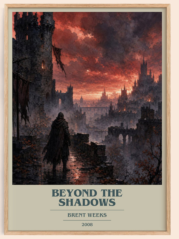 Beyond the Shadows book cover book poster by Brent Weeks – framed literary art print