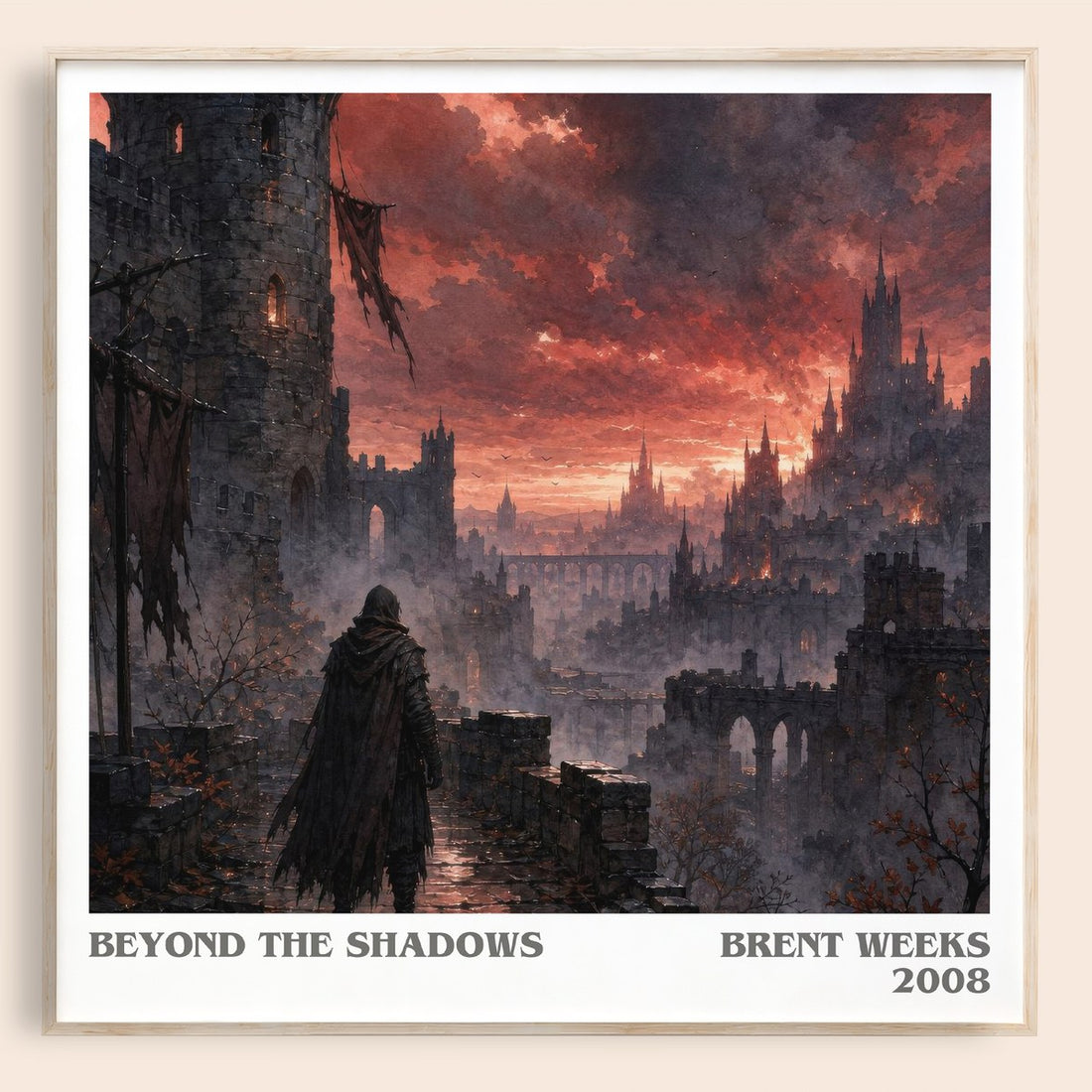 Beyond the Shadows literary book poster by Brent Weeks – framed literary art print