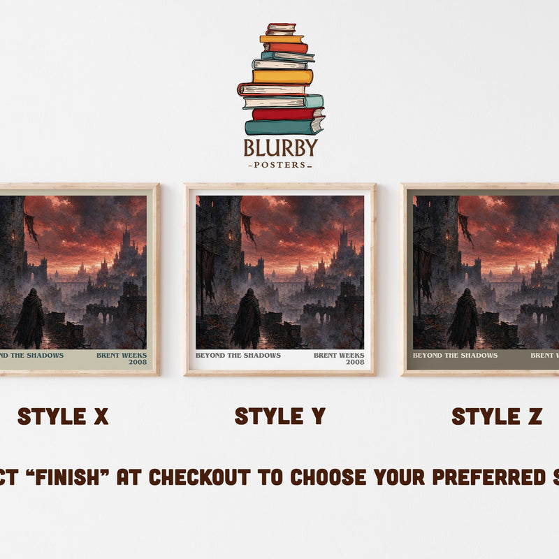 Beyond the Shadows literary print in frame leaning in hallway – fantasy wall art