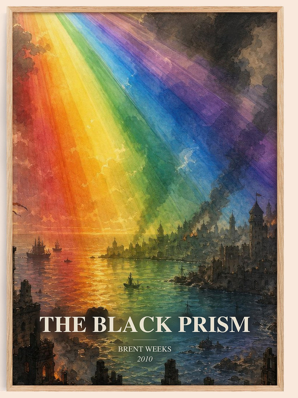 The Black Prism watercolour book poster by Brent Weeks – framed literary art print