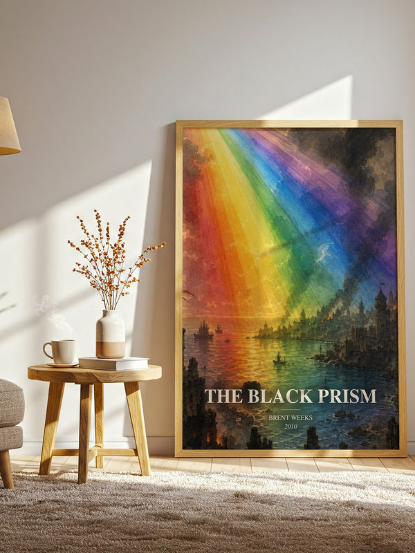 The Black Prism watercolour print in frame leaning in hallway – fantasy wall art