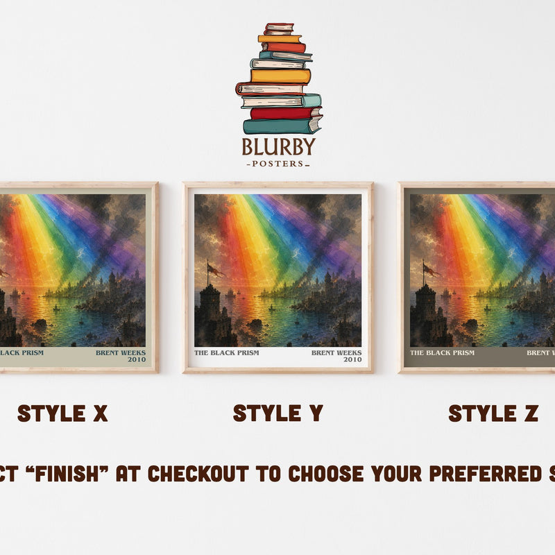 The Black Prism literary print in frame leaning in hallway – fantasy wall art