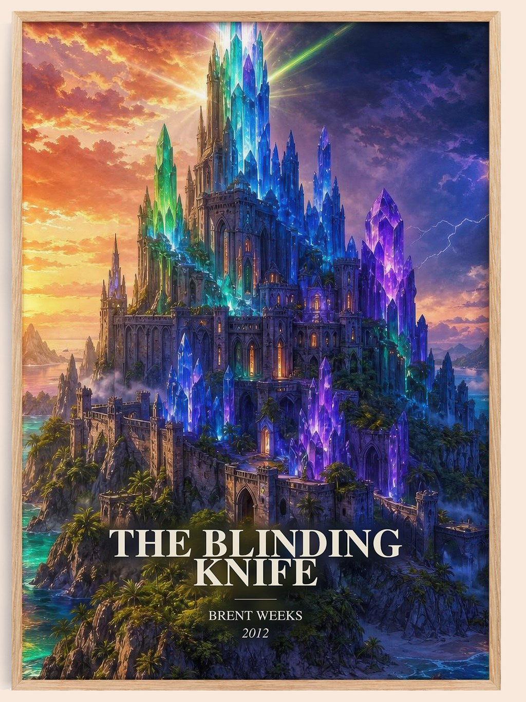 The Blinding Knife watercolour book poster by Brent Weeks – framed literary art print