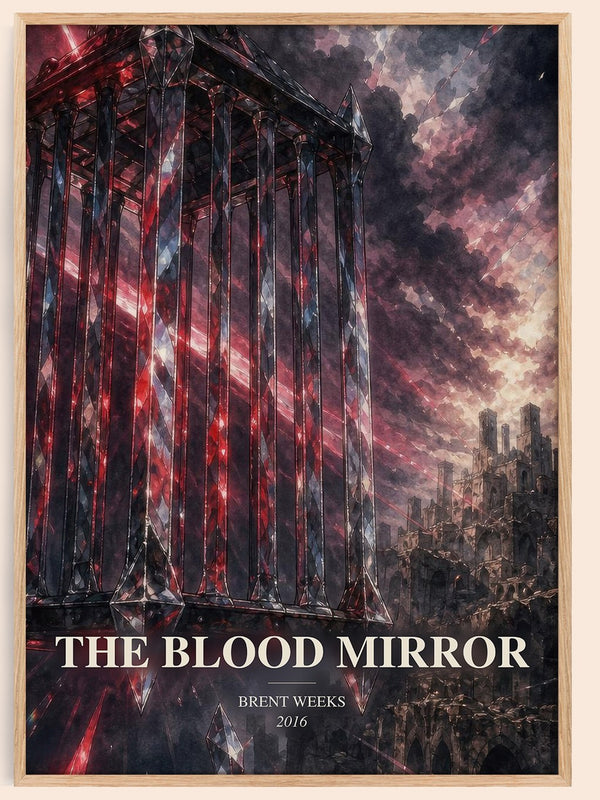 The Blood Mirror watercolour book poster by Brent Weeks – framed literary art print