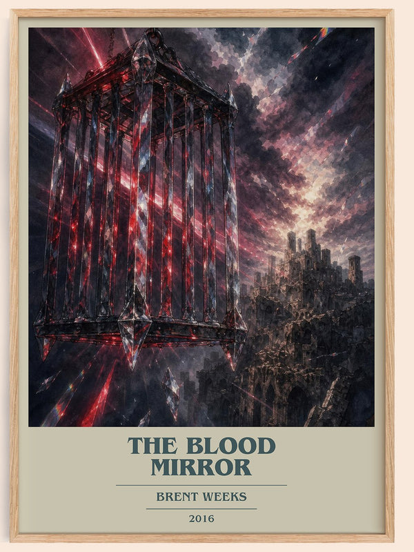 The Blood Mirror book cover book poster by Brent Weeks – framed literary art print