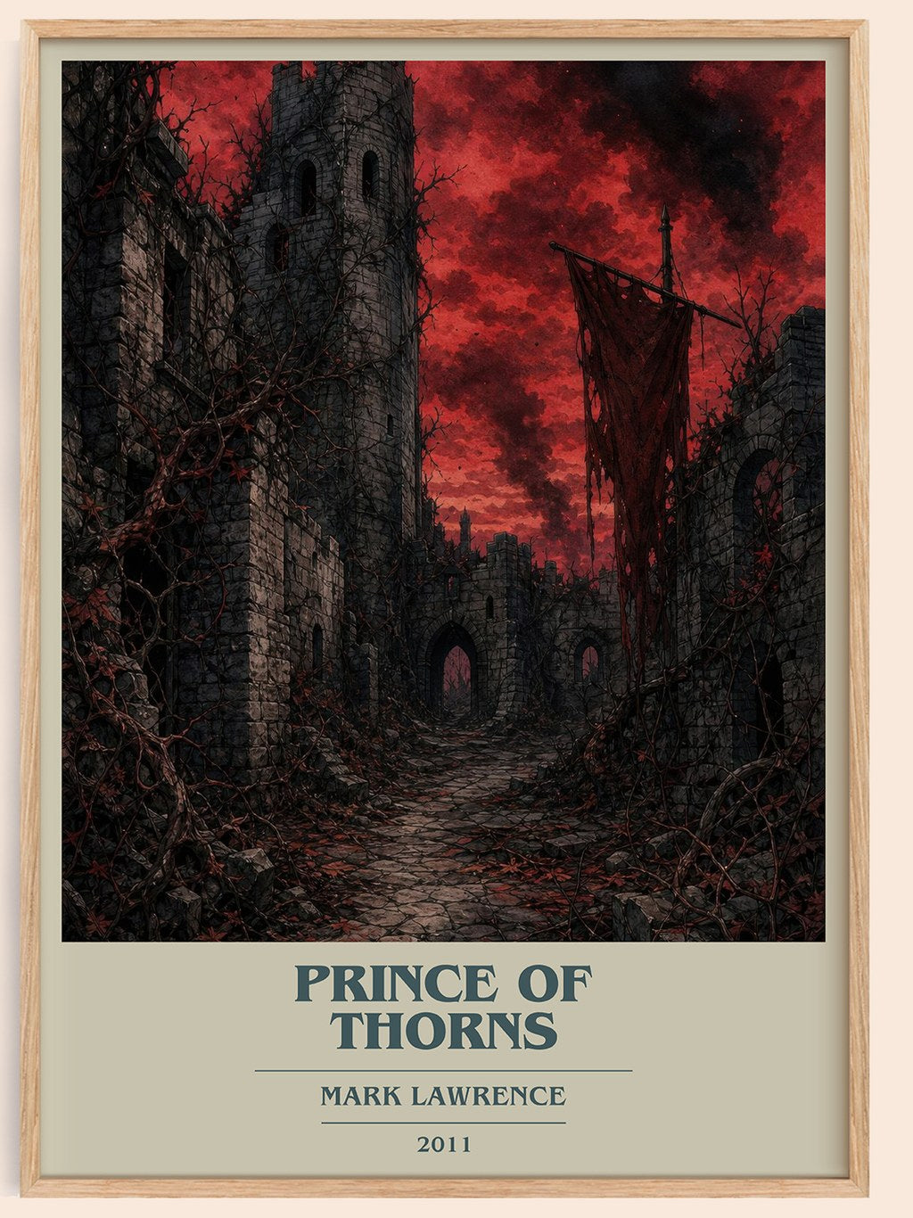 Prince of Thorns book cover book poster by Mark Lawrence – framed literary art print
