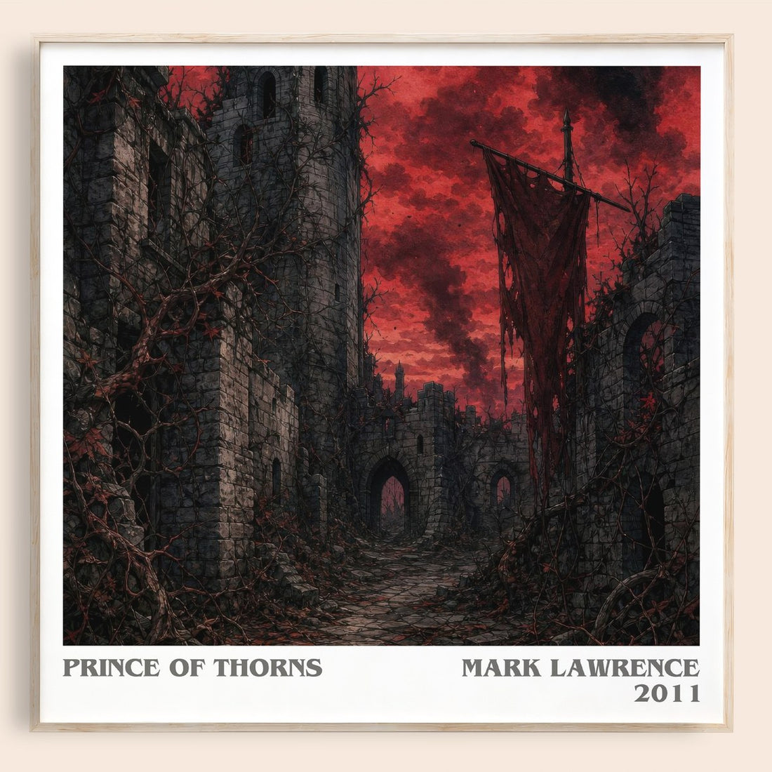 Prince of Thorns literary book poster by Mark Lawrence – framed literary art print