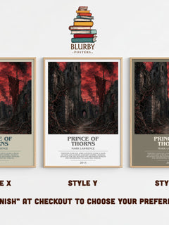 Prince of Thorns bookish print in frame leaning in hallway – fantasy wall art