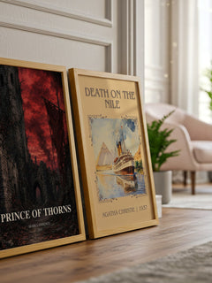 Prince of Thorns watercolour print framed by window – literary home decor