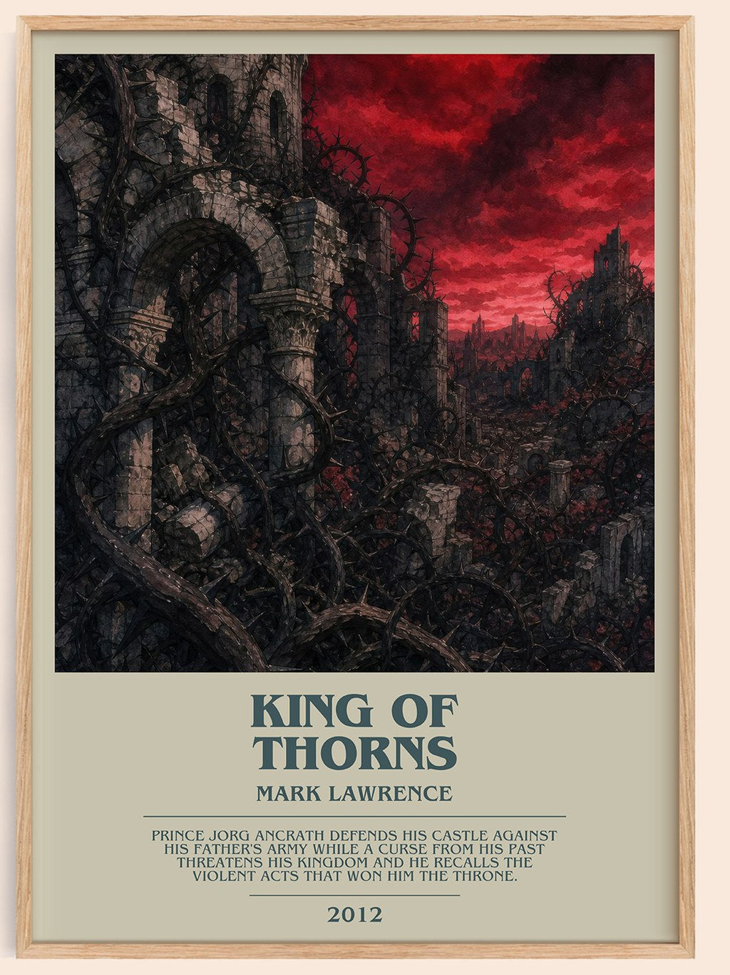 King of Thorns bookish book poster by Mark Lawrence – framed literary art print