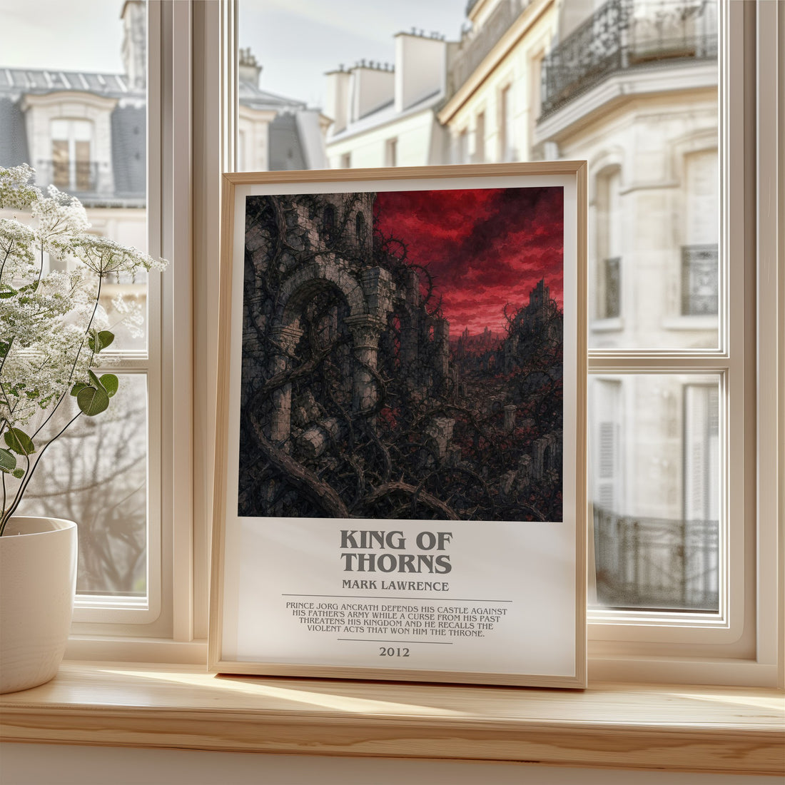 King of Thorns bookish poster colour and style options – Mark Lawrence book art