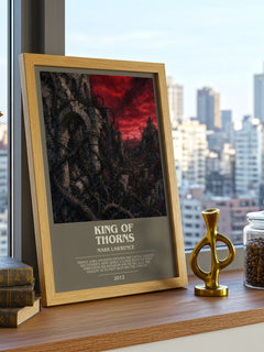 King of Thorns bookish print framed by window – literary home decor
