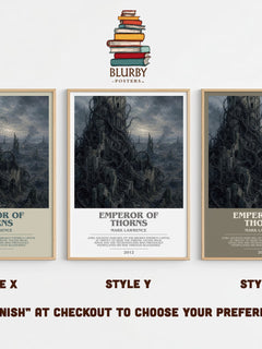 Emperor of Thorns bookish print in frame leaning in hallway – fantasy wall art