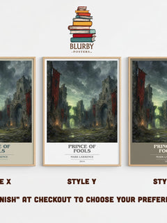 Prince of Fools book cover print in frame leaning in hallway – fantasy wall art