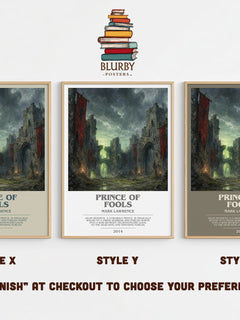 Prince of Fools bookish print in frame leaning in hallway – fantasy wall art