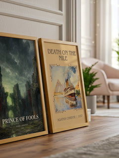 Prince of Fools watercolour print framed by window – literary home decor