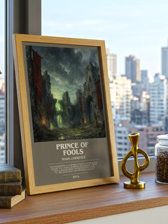 Prince of Fools bookish print framed by window – literary home decor
