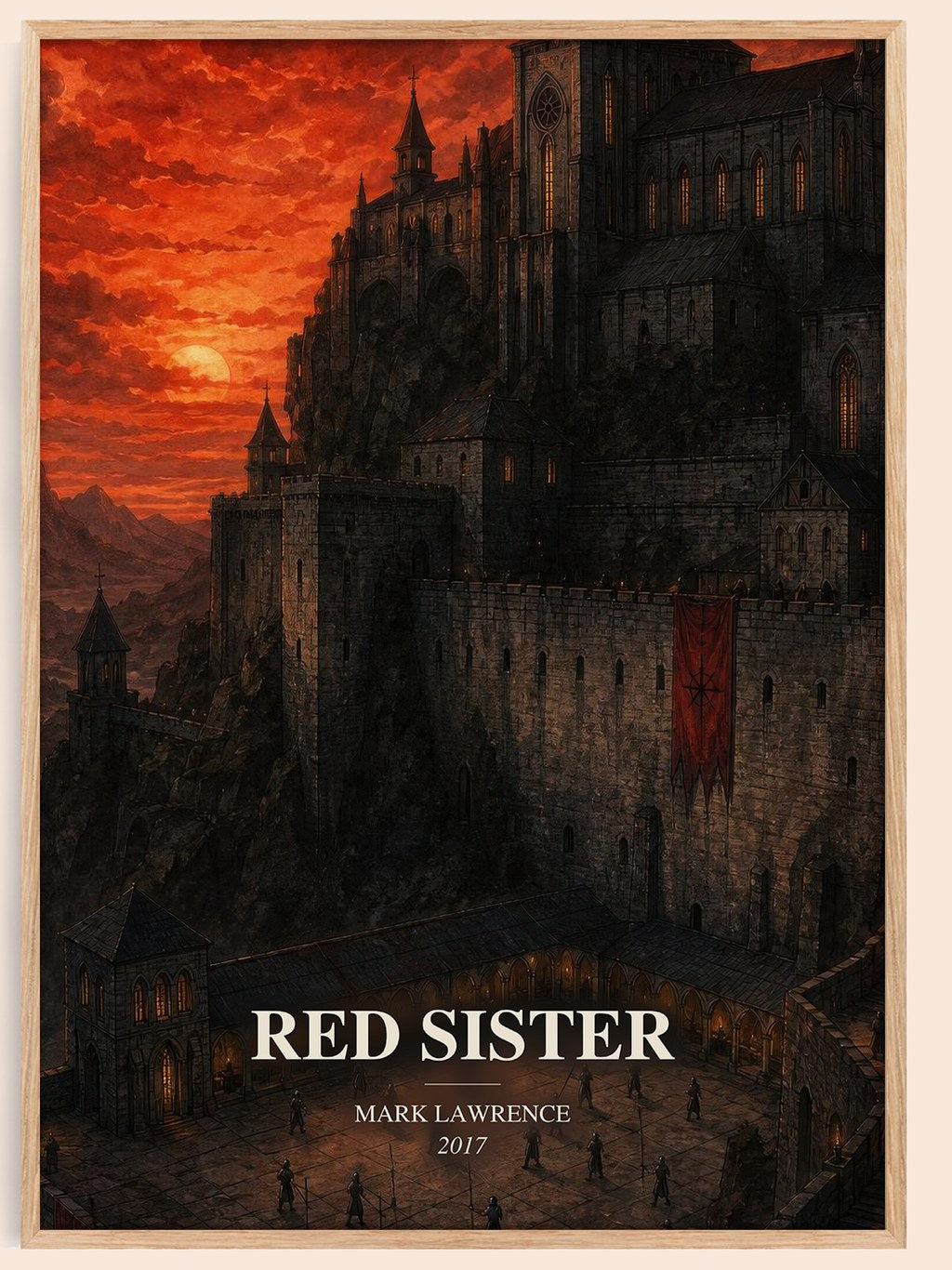 Red Sister watercolour book poster by Mark Lawrence – framed literary art print