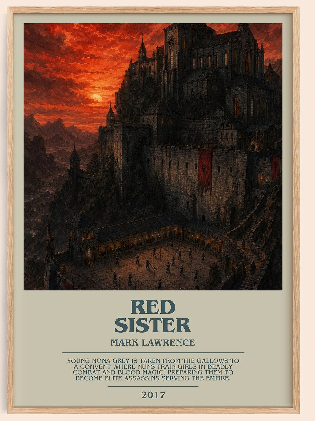 Red Sister bookish book poster by Mark Lawrence – framed literary art print