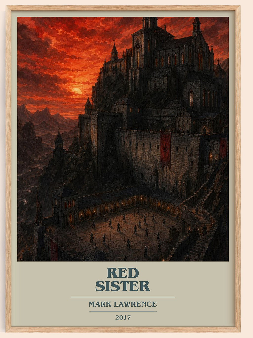 Red Sister book cover book poster by Mark Lawrence – framed literary art print