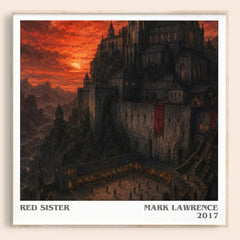 Red Sister literary book poster by Mark Lawrence – framed literary art print