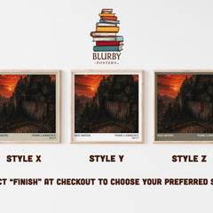 Red Sister literary print in frame leaning in hallway – fantasy wall art