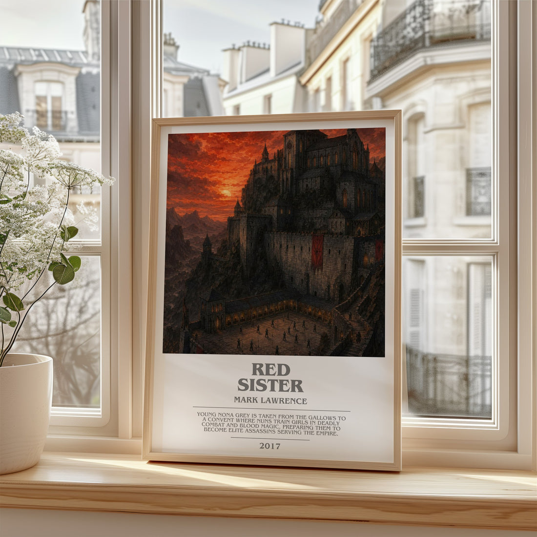 Red Sister bookish poster colour and style options – Mark Lawrence book art